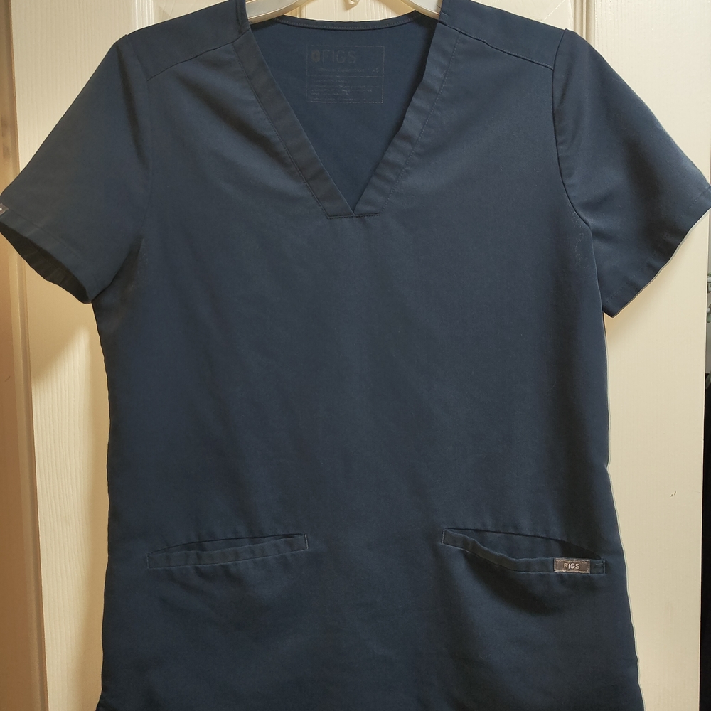 Figs Deep Blue Short Sleeve Women's Top